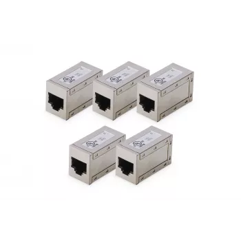 Digitus CAT 6 modular couplers shielded 5 pieces RJ-45 Gold contacts srebrny