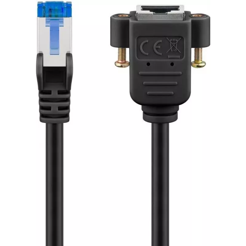 Goobay CAT 6A Extension Cable, S/FTP (PiMF), Czarny (65642)