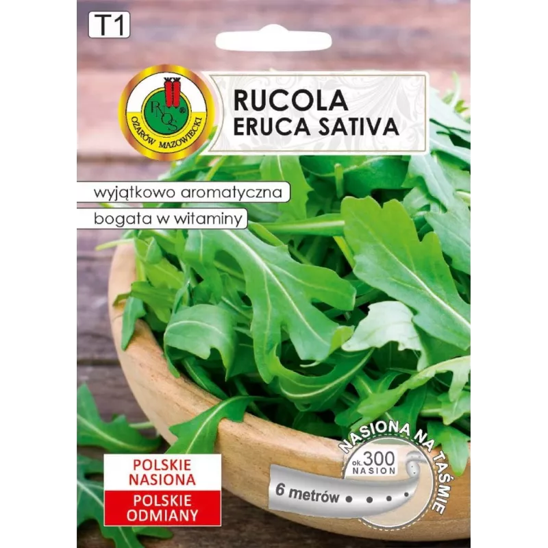 Nasiona na taśmie — Apte Rukola (Eruca sativa) 6 m do uprawy domowej i ogrodowej