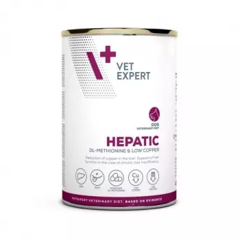 Mokra karma dla psów VETEXPERT Veterinary Diet Hepatic, 400 g, wsparcie wątroby, smak mięsny