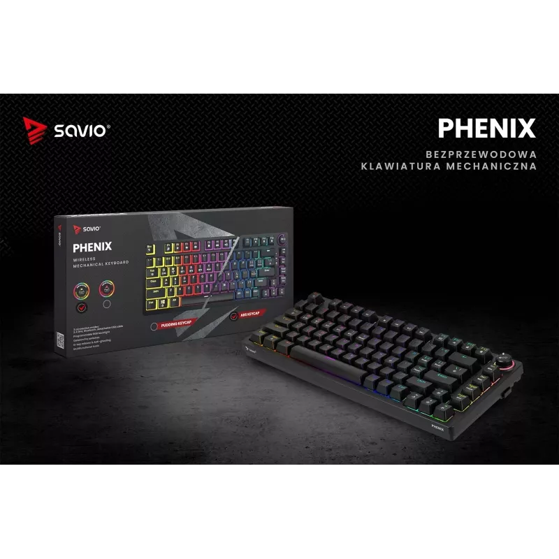 Savio Phenix SAVGK-RED Klawiatura Gaming USB RF Wireless Bluetooth QWERTY