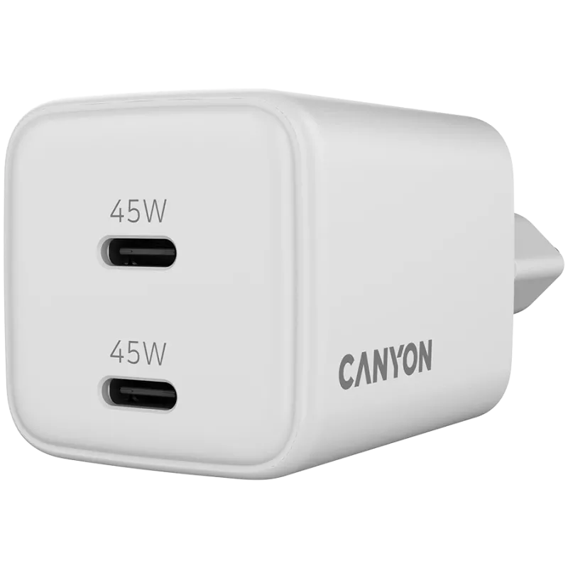 Canyon CU45AC uniwersalna biała ładowarka sieciowa szybkiego ładowania do użytku wewnętrznego