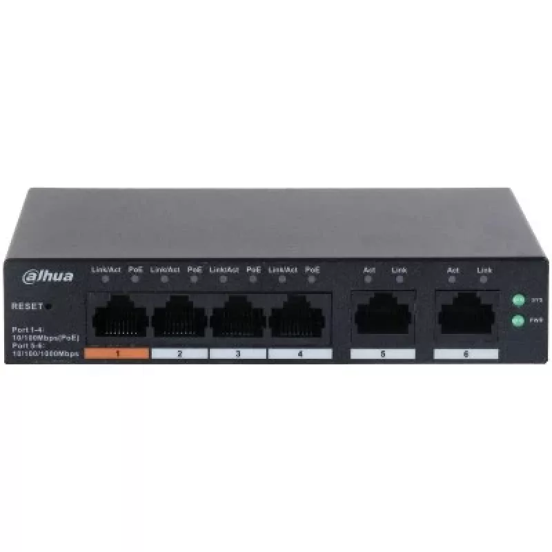 Dahua Technology DH-CS4006-4ET-60 przełącznik sieciowy Zarządzalny L2 Gigabit Ethernet (10/100/1000) Power over Ethernet (PoE) Czarny