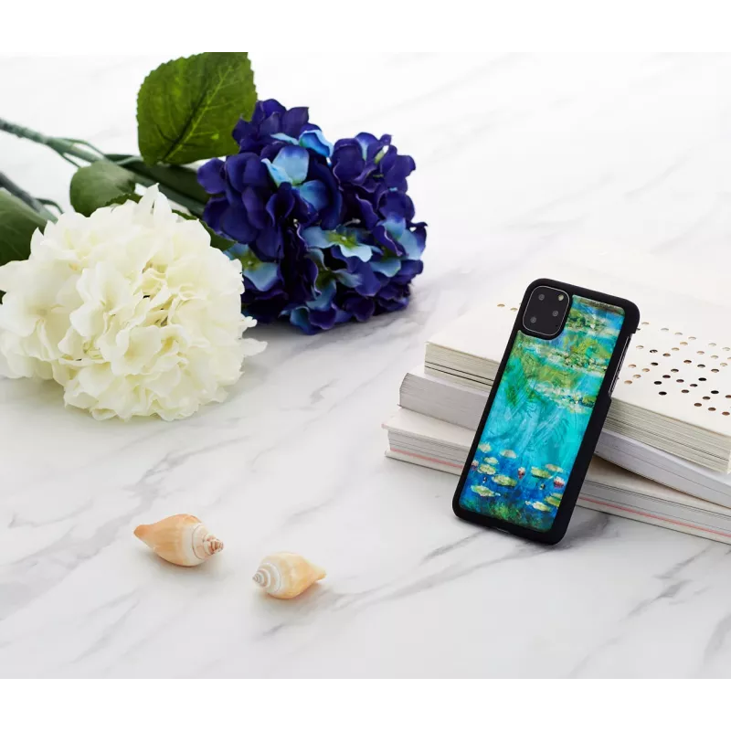 Etui iKins do iPhone 11 Pro Max — wzór lilii wodnych, czarne