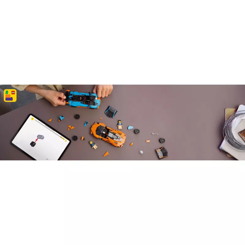 Klocki konstrukcyjne LEGO Speed Champions zestaw 77238 — Lamborghini Revuelto & Huracán STO, 607 elementów, 2 minifigurki, zalecany wiek 10+