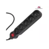 Przedłużacz sieciowy MACLEAN MCE185 — kabel 5 m, 5 gniazd AC typu F, do użytku wewnętrznego, czarny