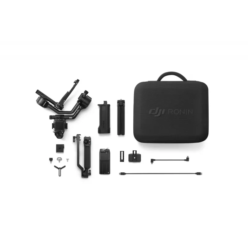 Stabilizator ręczny do kamery DJI RS 5 combo — aluminium, 30 h pracy na baterii, 1,46 kg, czarny