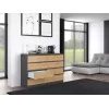 Komoda Top e shop M8 140 ANT/ART — 8 szuflad, Antracyt/Dąb, 1380×400×970 mm, Płyta wiórowa