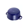 Staub 24 cm okrągły garnek żeliwny ciemnoniebieski