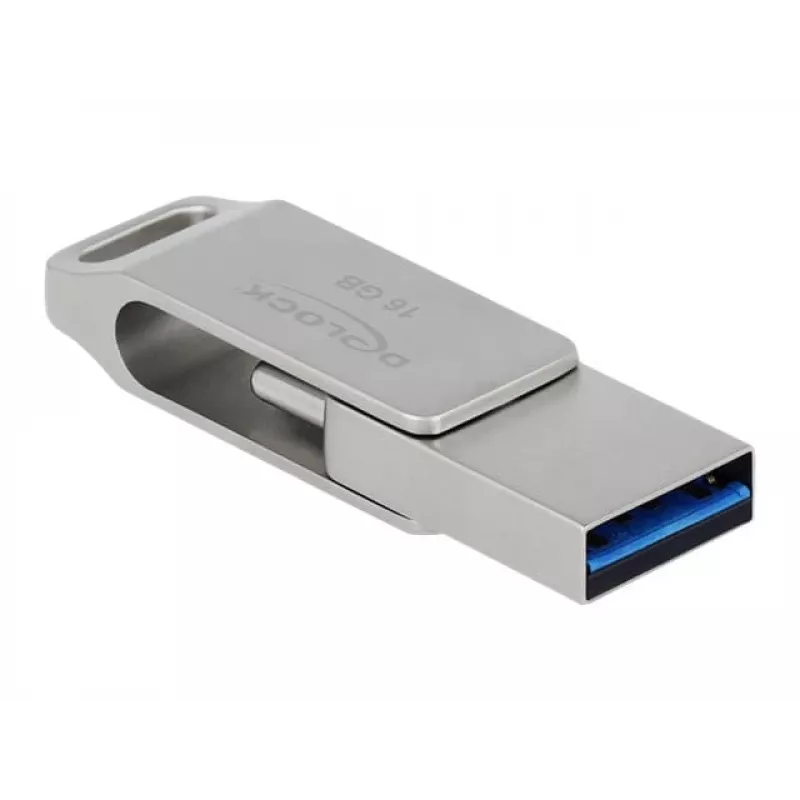 Pamięć USB DeLOCK 64GB USB-C Type-A obrotowa metalowa obudowa