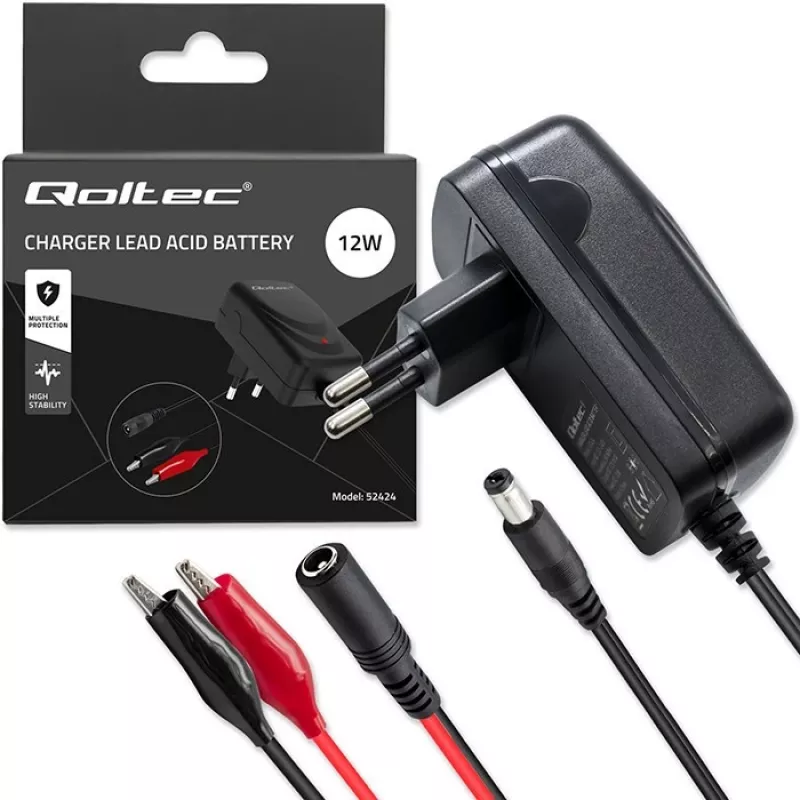 Prostownik QOLTEC Charger do AGM GEL STD 12V 1,5A