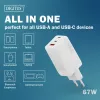 Ładowarka ścienna DIGITUS DA-10303 67W GaN, 2× USB-C + 1× USB-A, 100–240V, biała
