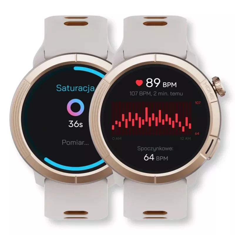 Smartwatch Stelio STSWA102GT Activ Pro GPS 46mm w kolorze złotego tytanu — GPS, koperta 46 mm, wykończenie tytanowe