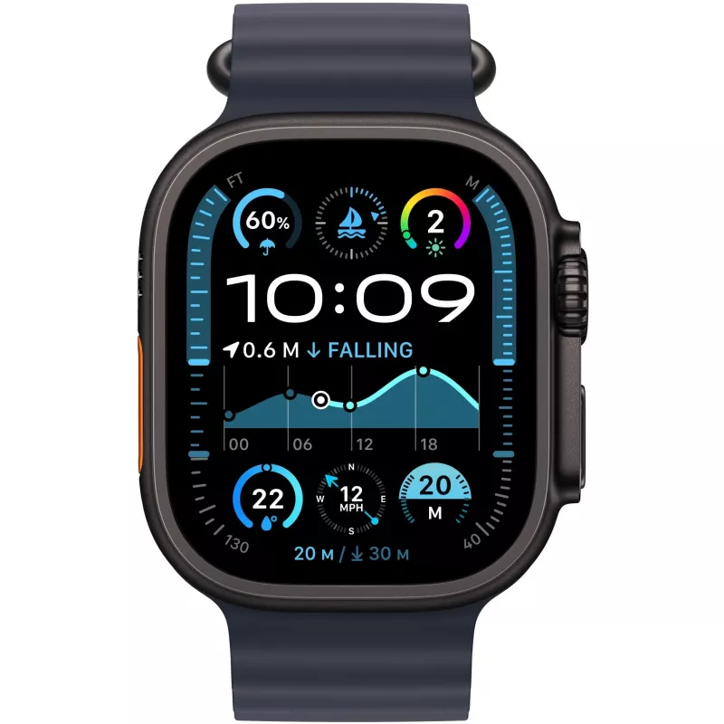 Pasek Apple 49mm Navy Ocean Band Extension z wykończeniem z czarnego tytanu