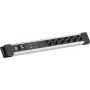 Listwa zasilająca Bachmann CONNECTUS z 6 gniazdami CEE7/3, 1x GVS, 1x przełącznik, kabel 2,0 m, szara