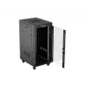Szafa rackowa stojąca LANBERG 19 cali 24U 600x800 mm czarna z drzwiami szklanymi i wycięciem na LCD (płaski Pack) v2