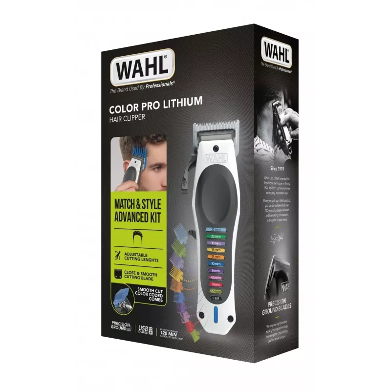 Maszynka do włosów Wahl 3028048 czarno-biała, 10 pozycji, Li-Ion