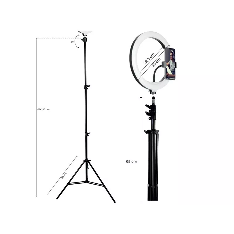 TRACER RING 30cm pierścień świetlny ze statywem 210cm