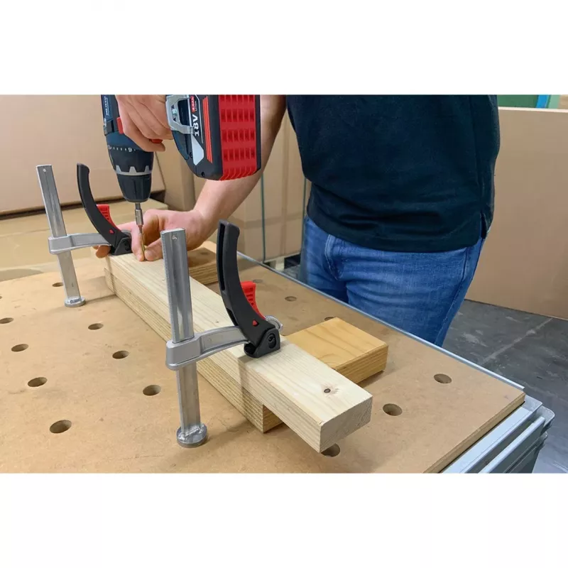 BESSEY element mocujący TW20-15-8-KLI, do stołów wielofunkcyjnych, zacisk (srebrny)
