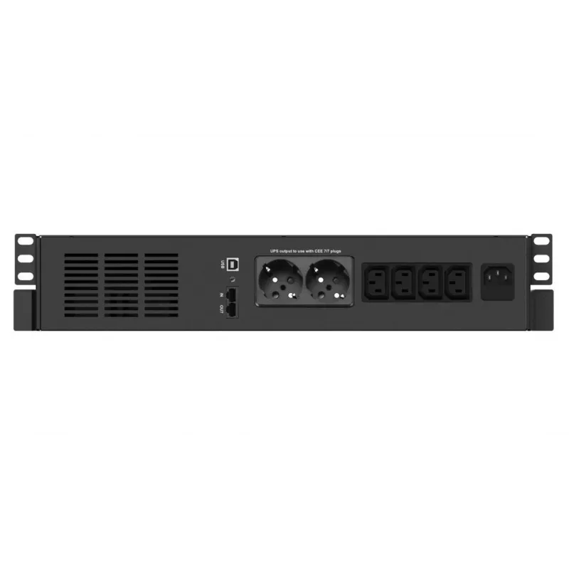 Zasilacz awaryjny Infosec X4 600 RM Plus — 0,6 kVA (360 W), 6 gniazd typu F, LCD, Rackmount