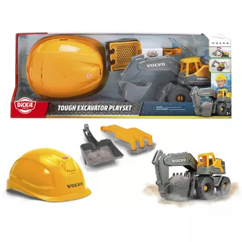 Zestaw zabawkowej koparki Dickie Volvo Tough Excavator 203729016 – odlewana ciśnieniowo zabawka konstrukcyjna