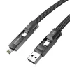 Kabel 4 w 1 BlitzWolf BW-HDC7 — USB-C, Lightning, USB-A, Micro-USB 1,2 m 240 W czarny