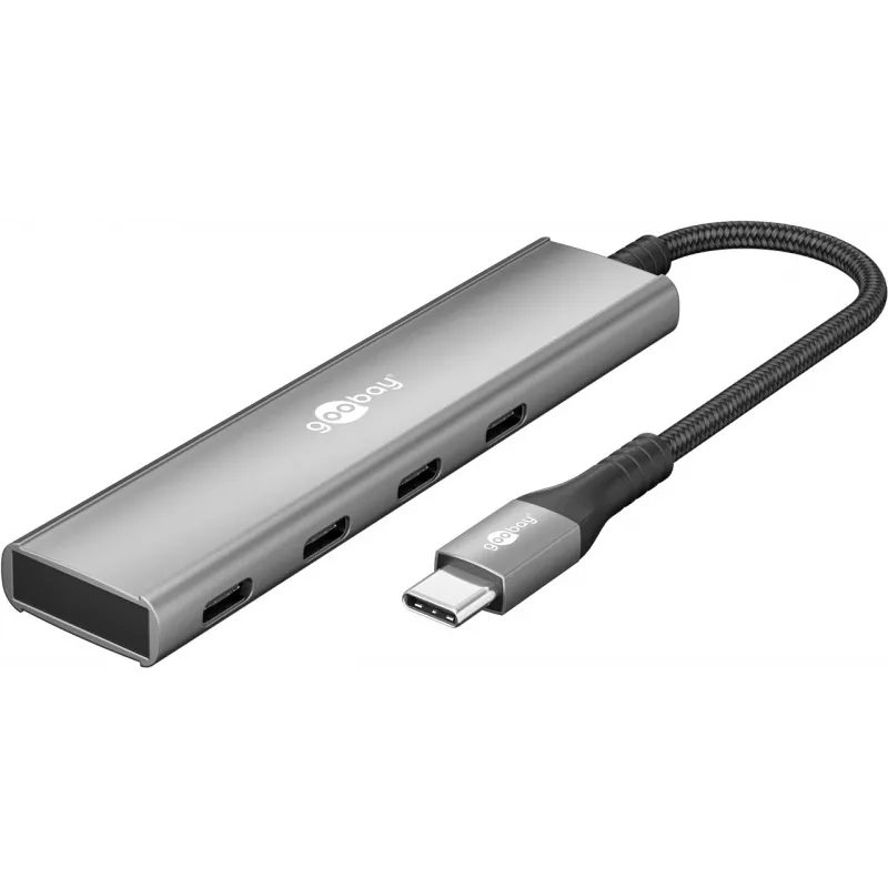 Goobay Slim 4-Port USB-Hub USB-C na 5 Gbit/s - -Wtyk> 4x -Gniazdo (76564)