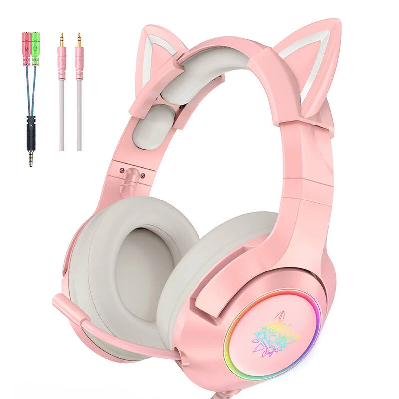 Słuchawki Onikuma K9 Różowe RGB Gamingowe