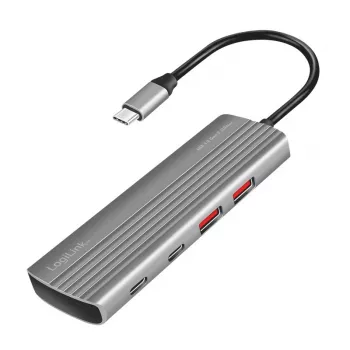 LogiLink USB 3.2 Gen2 Hub 7+1-port 2x USB-A 5x USB-C PD 100W aluminum