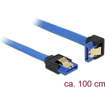 Kabel SATA DeLOCK 85093 1 m SATA 7-pin Czarny Niebieski