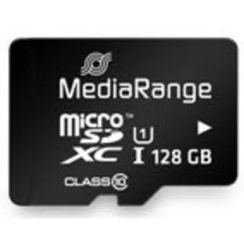 MediaRange MR945 - Karta pamięci Flash (z adapterem microSDXC na SD) - 128 GB - UHS-I / Class10 - microSDXC - Czarny (MR945)