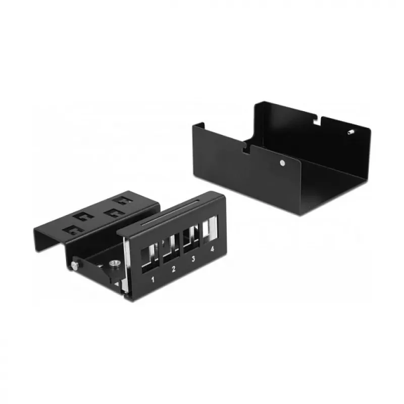 Patch Panel DeLOCK Keystone 4 Port Czarny