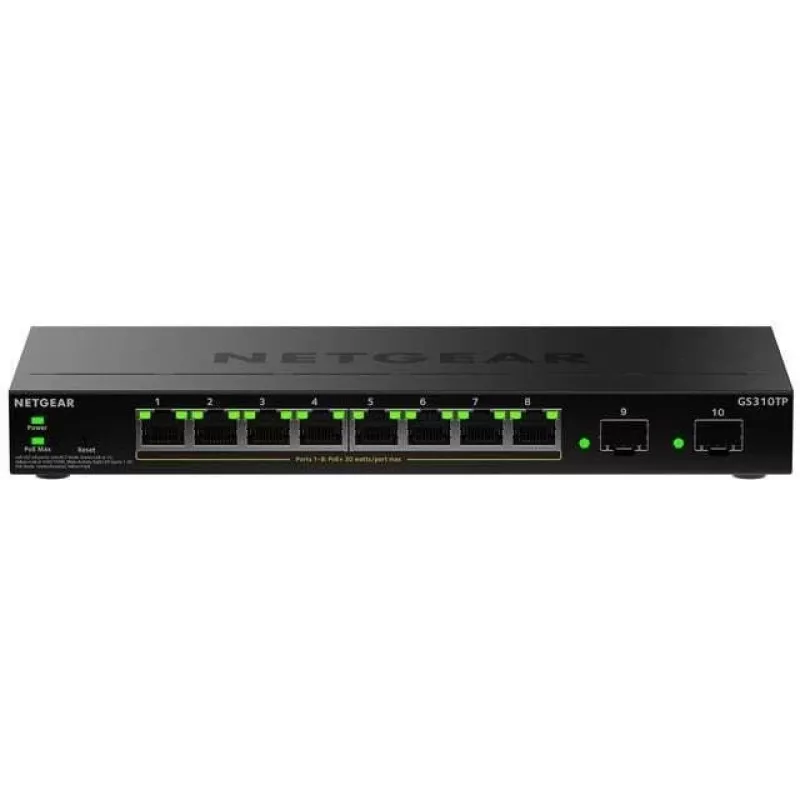 NETGEAR GS310TPv2 Managed L2/L3 Gigabit Ethernet (10/100/1000) Power over Ethernet (PoE) Desktop Czarny
