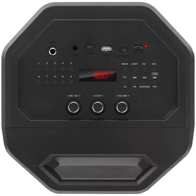 Głośnik SVEN PS-650, czarny (50W, TWS, Bluetooth, FM, USB, microSD, wyświetlacz LED, 4000mAh)
