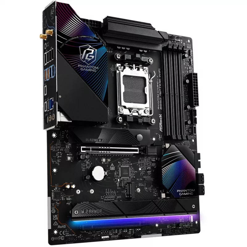 Płyta główna ASRock Phantom Gaming B850 Riptide WiFi — AMD B850, Socket AM5, ATX, DDR5, 4x M.2, Wi‑Fi 7, 2.5Gb LAN