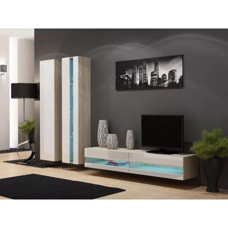 Cama regał VIGO NEW 180/40/30 sonoma/biały połysk