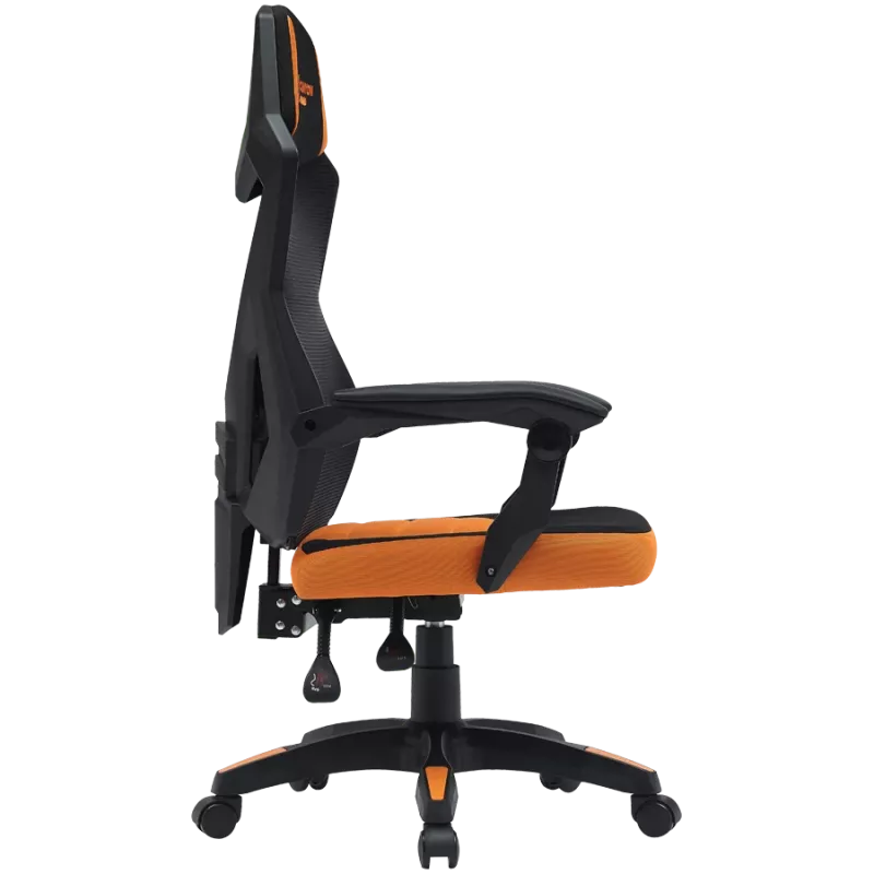Fotel gamingowy CANYON Wave MCH02 — oparcie z siatki, ergonomiczny design, czarny/pomarańczowy