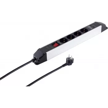 Listwa zasilająca ShiverPeaks S/CONN 4-gniazdowa z portami USB, kompaktowa przedłużka sieciowa z 4 gniazdami i zintegrowanym ładowaniem USB