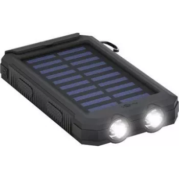 Wentronic goobay Outdoor PowerBank 8,0 - Solar-Powerbank - Li-Pol - 8000 mAh - 29,6 Wh - 2 A - 2 porty wyjściowe (2 x USB) - kabel do ładowania: Micro-USB - Czarna (49216)