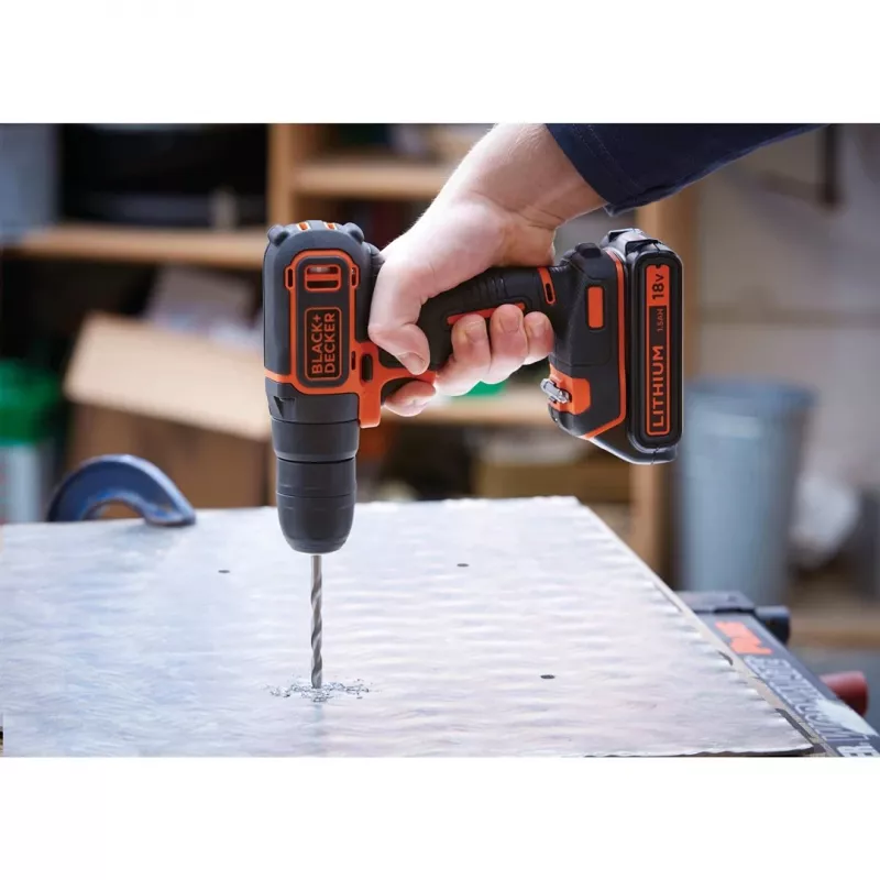 Wiertarka Black & Decker BDCHD18KB-QW bezkluczykowa Czarno-Pomarańczowa