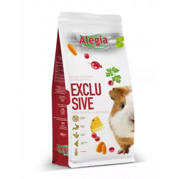 Sucha karma dla świnek morskich Alegia Exclusive 700 g — smak warzywny, bez zbóż, bez cukru, bez glutenu