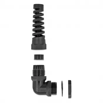 DeLOCK kabel Gland 90° kątowa PG7 czarna odciążenie przewodu
