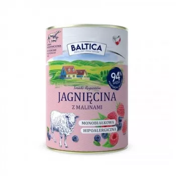 BALTICA regionalne smaki Jagnięcina z malinami - karma mokra dla psów - 400g