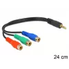 Kabel audio DeLOCK 62499 0,24 m 3,5 mm na 3 x RCA czarny