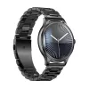 Smartwatch Colmi L28 z czarną kopertą i czarną stalową bransoletą