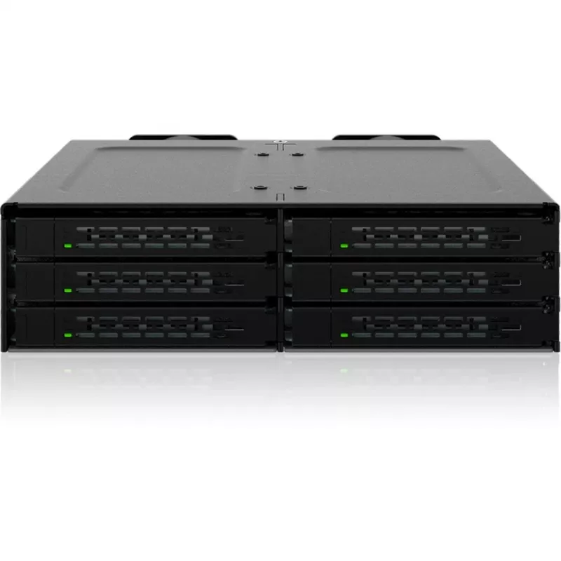 Icy Dock ToughArmor MB118VP-B - Speichergehäuse - 6 x U.2/U.3 NVMe SSD, Mobile Rack für 5,25 Schacht, mit SlimSAS SFF-8654 8i - 2.5 (6.4 cm)