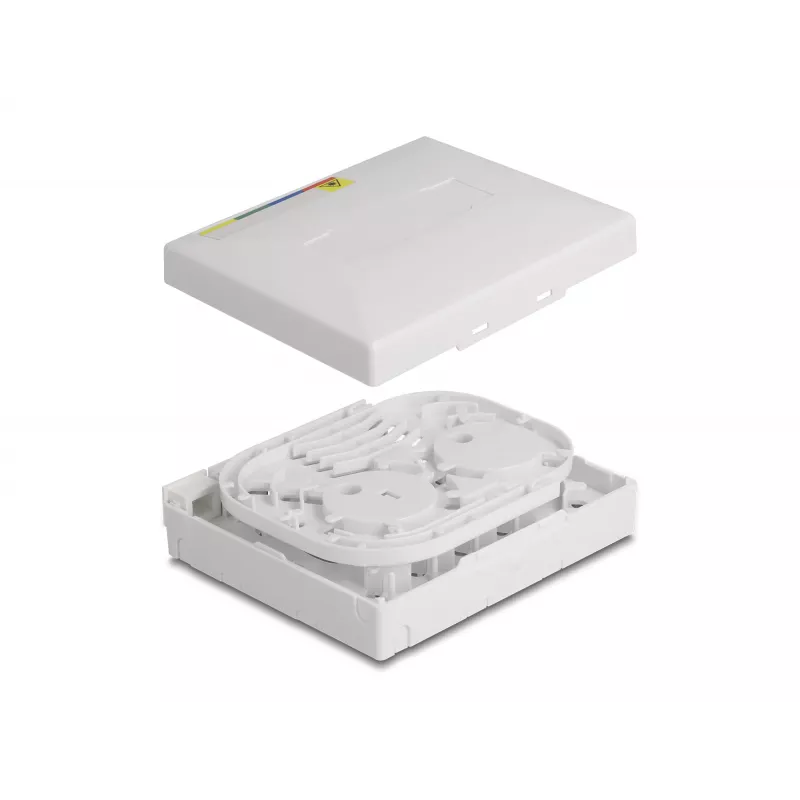 DeLOCK Optical Fiber Connection Box FTTH do montażu na ścianie 4 x SC Simplex LC Duplex biały