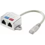 Adapter T sieciowy Renkforce RJ45 CAT 6 [2x gniazdo RJ45 - 1x wtyk RJ45] 15,00 cm metal (RF-4538138)