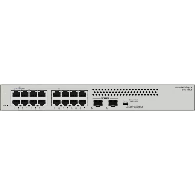 Przełącznik Gigabit Huawei S110-16T2S, 2x SFP 16x GLAN, 2x SFP, do montażu w szafie rack