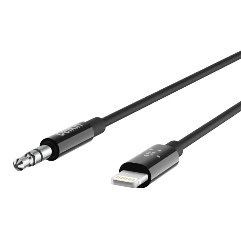 Belkin Kabel Lightning auf Kopfhöreranschluss - Lightning männlich bis Stereo Mini-Klinkenstecker männlich - 91.4 cm - Schwarz - für Apple iPhone (Lig